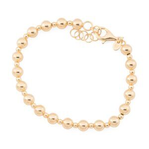 MILOR SILVER Made In Italy 18kt Gold Plated Sterling Silver Alternate Bead Brace